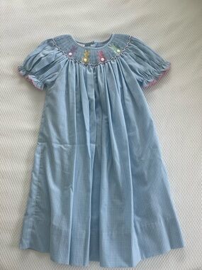 Petit Bebe Smocked Girls Bunny Easter Dress